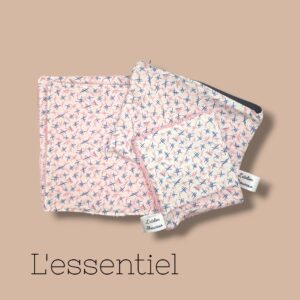 l'essentiel, trousse, débarbouillette, lingette lavable